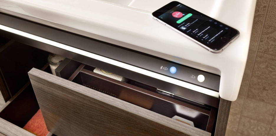 Stratum-N furniture with Bluetooth by Roca