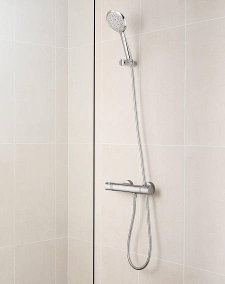 T-1000 Thermostatic wall-mounted bath-shower mixer with diverter-flow regulator